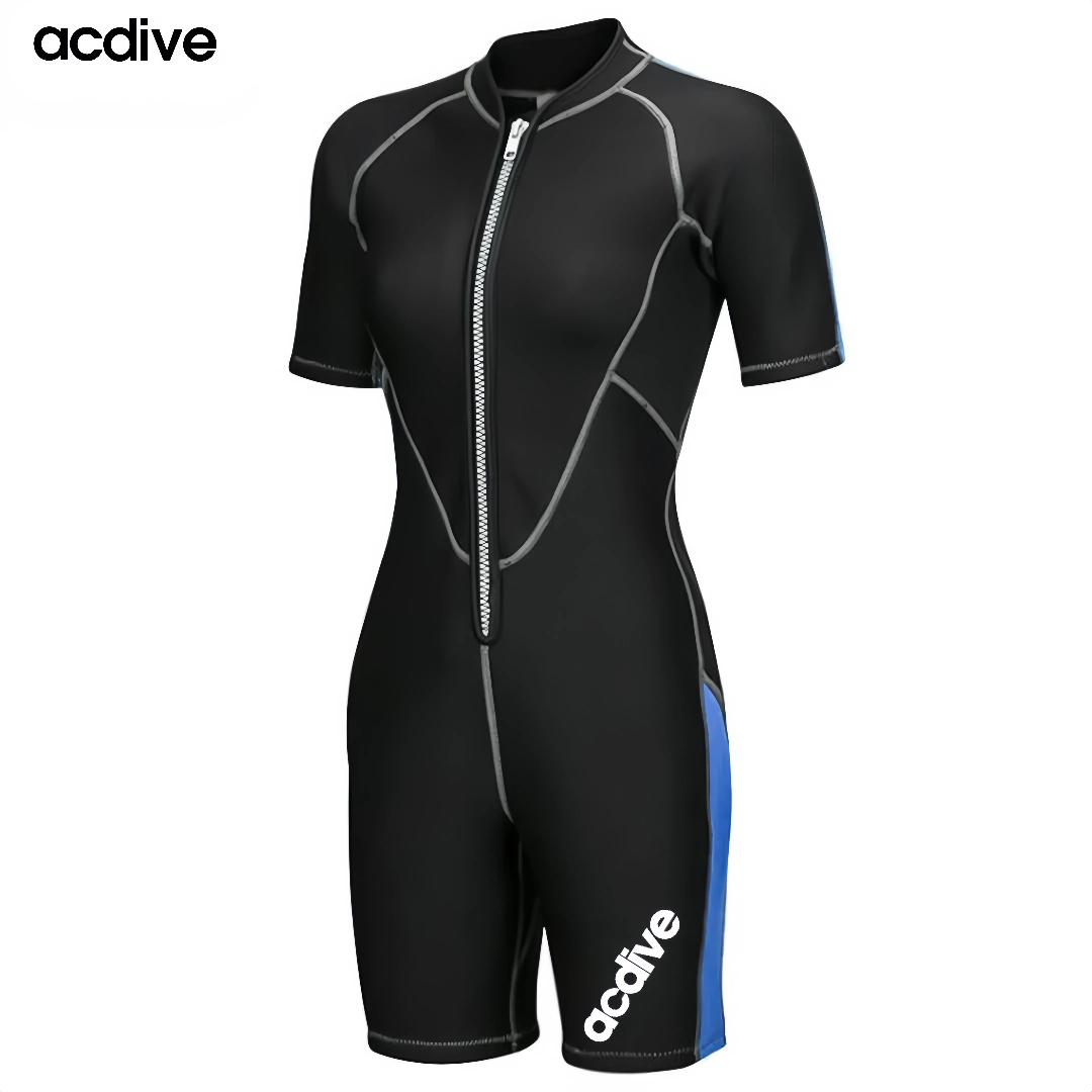 Customized Unisex 2mm ODM OEM Neoprene Suits Surfing Swimming Free Diving Front Zip Short Sleeve Wetsuit
