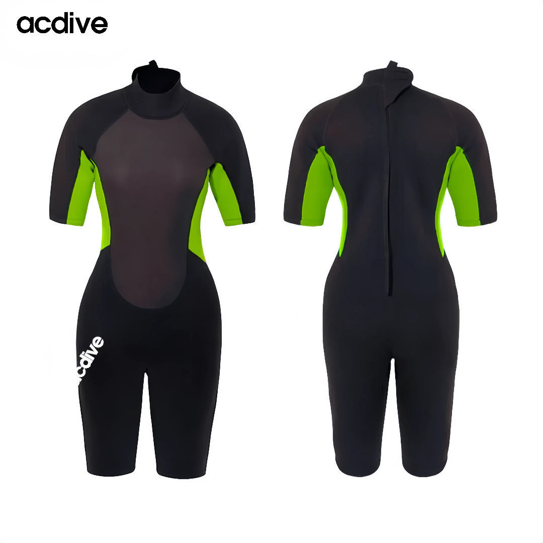 Women Half Sleeve 3mm Shark Skin Neoprene Surfing Diving Back Zip Customized Colors Printings Wetsuit - Image 2