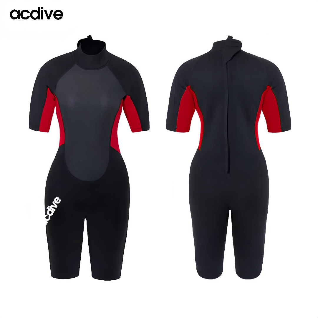 Women Half Sleeve 3mm Shark Skin Neoprene Surfing Diving Back Zip Customized Colors Printings Wetsuit - Image 3