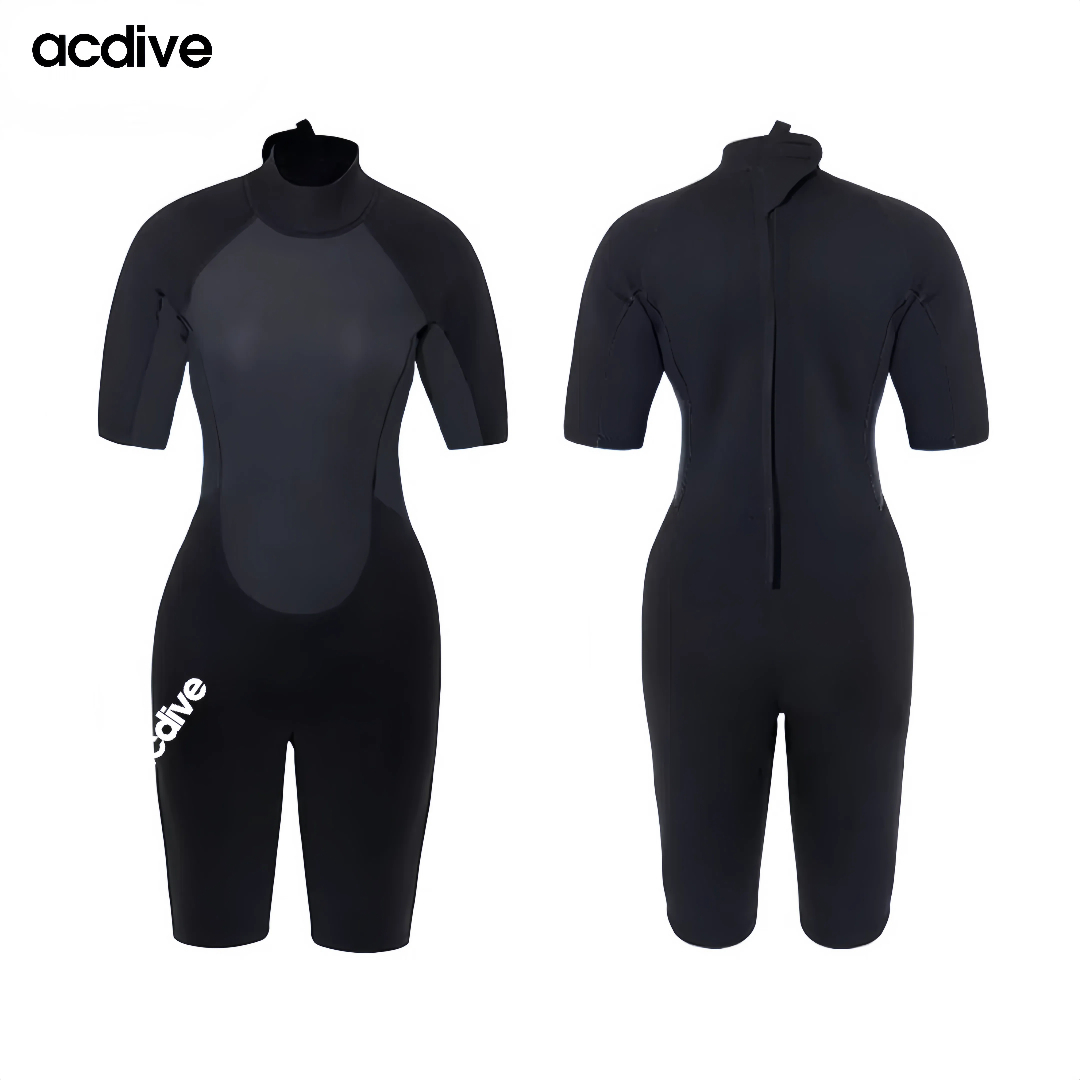 Women Half Sleeve 3mm Shark Skin Neoprene Surfing Diving Back Zip Customized Colors Printings Wetsuit - Image 4
