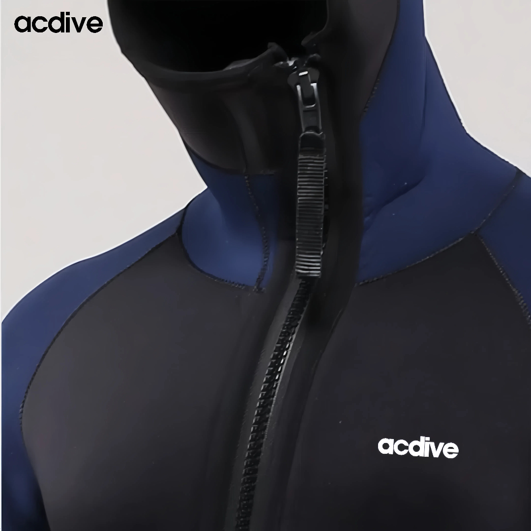 OEM High-Quality 5mm Full Glued Neoprene Wetsuit - Men's Hooded Slant Zip Design with Latex Coating for Kayaking & Sports - Image 3