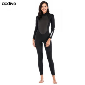 Acdive Women Customized Full Sleeve 3mm Shark Skin Neoprene Slim Fit Scuba Diving Wetsuit