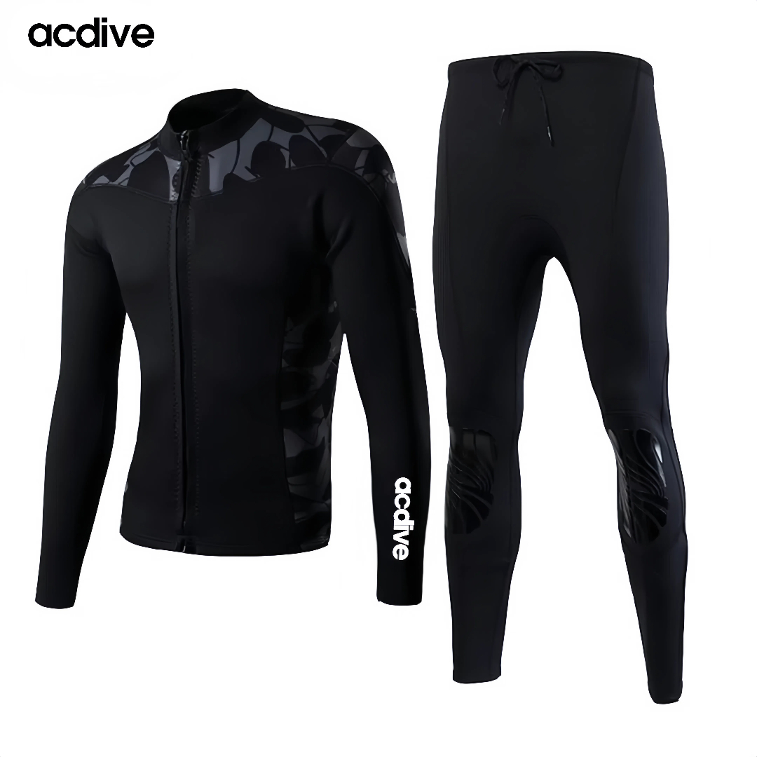 High Stretchy Adult 2PCS Design Free Diving 2mm Cr Neoprene Surfing Snorkeling Keep Warm Aqua Wetsuit - Image 2