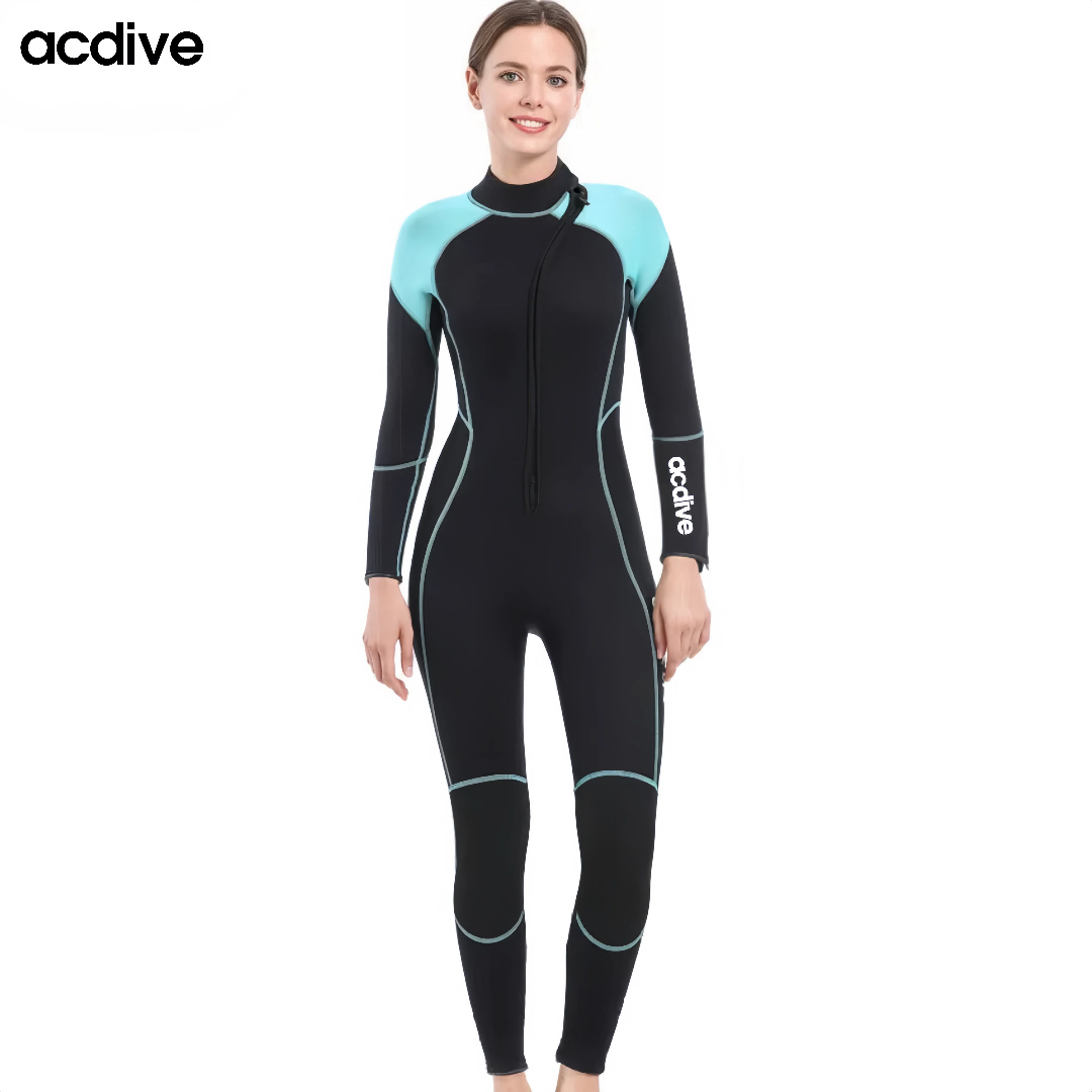 Customized New Patterns Women 3mm High Stretchy Neoprene Surfing Scuba Diving Back Zip Full Aqua Wetsuit
