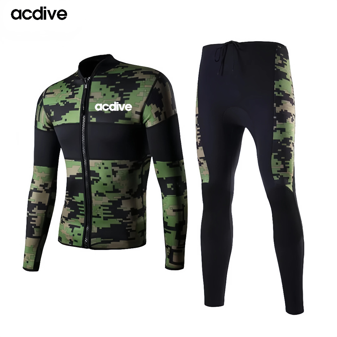 High Stretchy Adult 2PCS Design Free Diving 2mm Cr Neoprene Surfing Snorkeling Keep Warm Aqua Wetsuit - Image 3