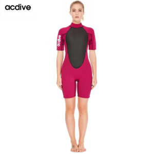 High Quality Short Sleeve Shark Skin 3mm Neoprene Aqua Suits Women OEM Surfing Diving Snorkeling Wetsuit