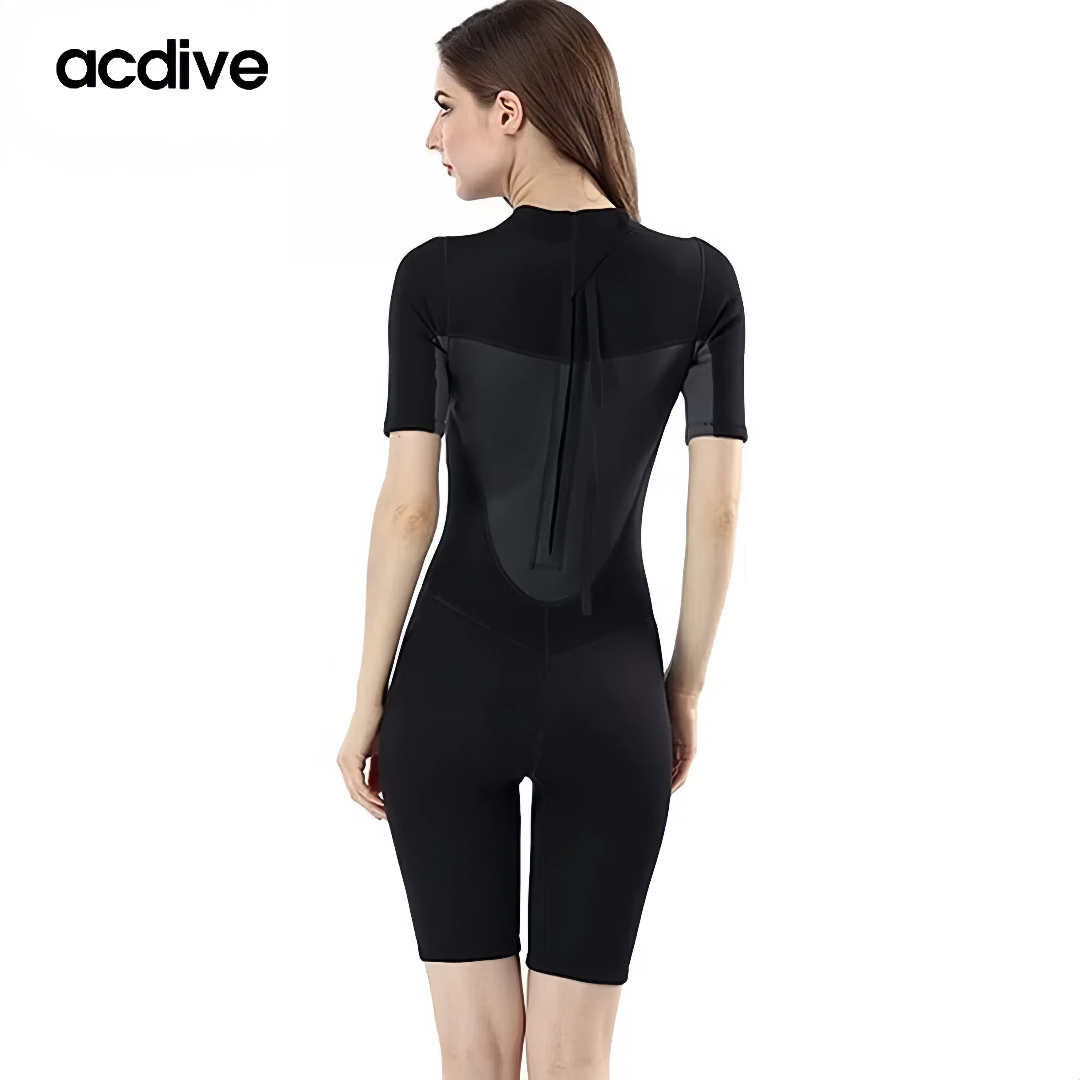 Acdive Women 2mm Fast Ship Surfing Scuba Diving Shorty Suits Body Fitted Mesh Skin Neoprene OEM ODM Wetsuit - Image 3