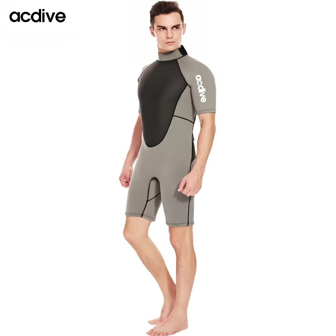 Customized Shark Skin 3mm Neoprene Adult Short Sleeve Surfing Snorkeling Diving Swimming Wetsuit - Image 4