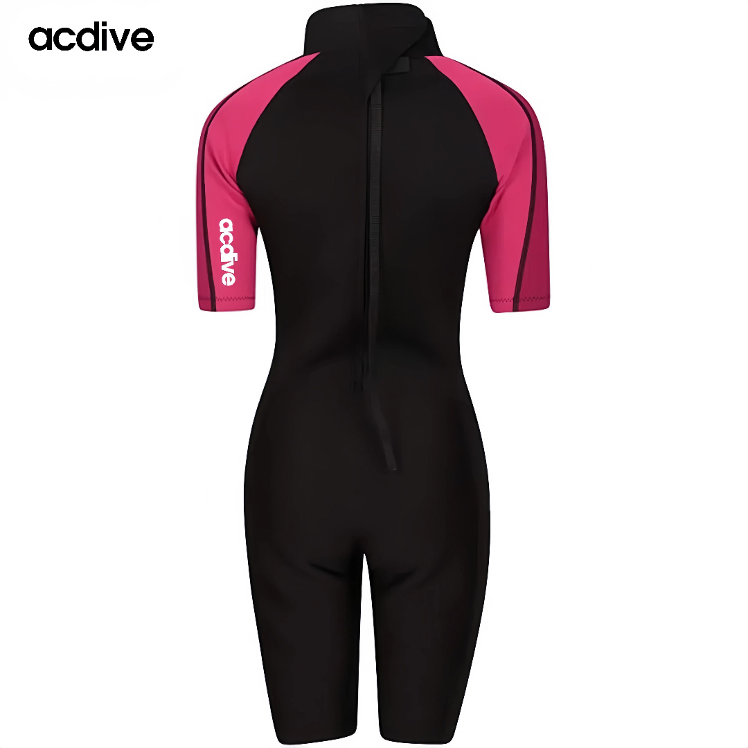Acdive New Women 3mm Neoprene Surfing Scuba Free Diving Suits Custom Printed Short Sleeve Aqua Wetsuit - Image 2