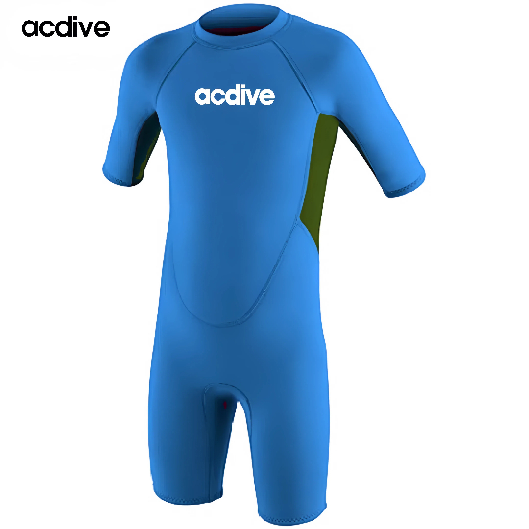 Acdive New Customized Men 3/2mm Colorful Stretchy Neoprene Short Sleeve Surfing Diving Snorkeling Wetsuit - Image 3