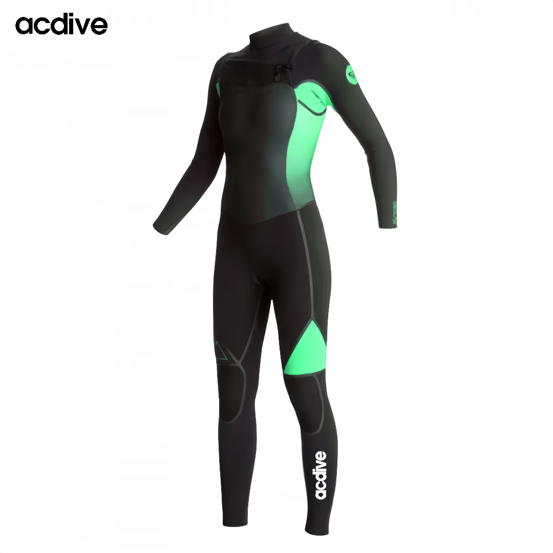 Customized Brand Colors Women 4/3mm Super Stretchy Neoprene Chest Zip Kite Surfing Free Diving Tape Sealed Wetsuit - Image 3