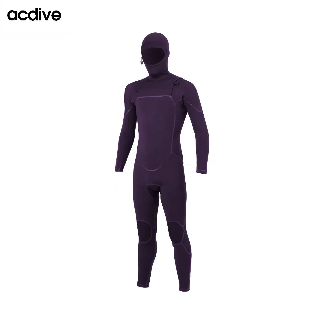 Adult Customized Super Stretchy 5/4mm Neoprene Chest Zip Hoodie Tape Sealed Kite Surfing Free Diving Wetsuit