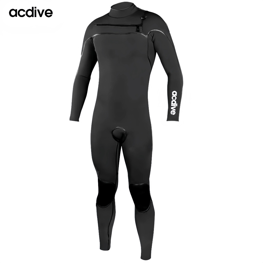 Acdive New 5/3mm Natural Rubber Max Stretchy Neoprene Customized Glued Tape Sealing Kite Surfing Free Diving Wetsuit - Image 3