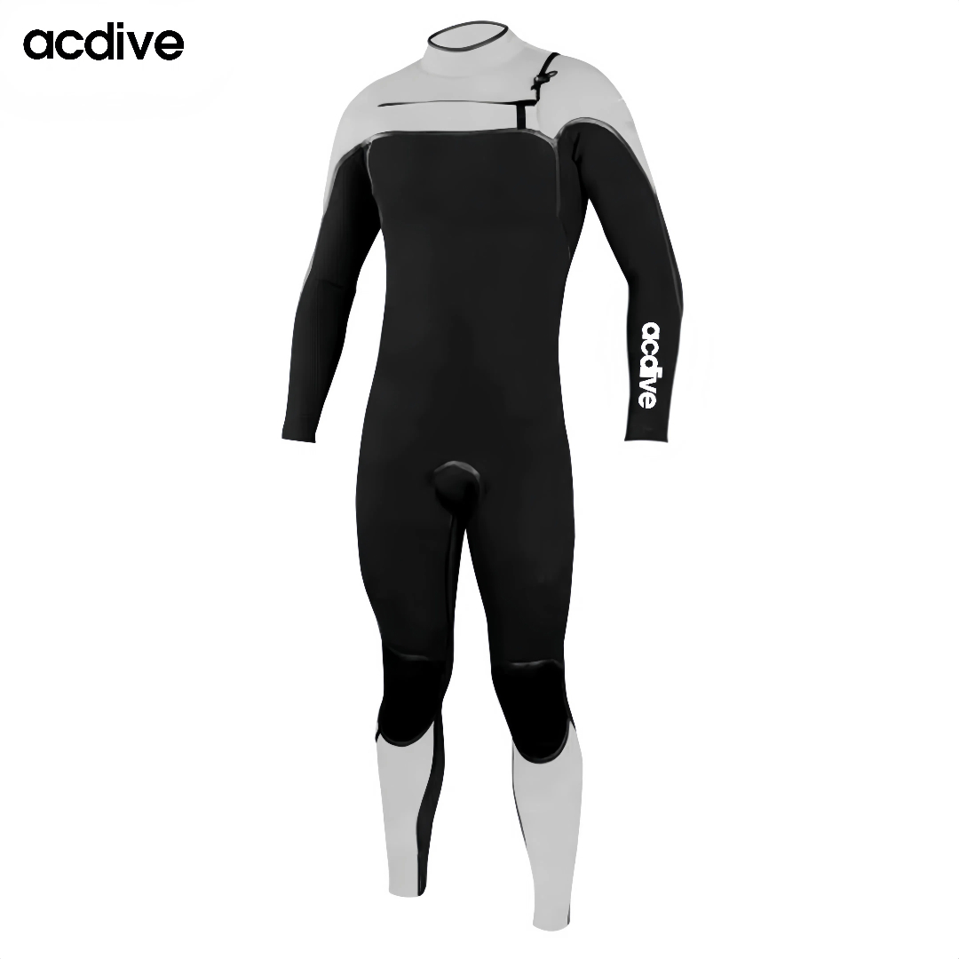 Acdive New 5/3mm Natural Rubber Max Stretchy Neoprene Customized Glued Tape Sealing Kite Surfing Free Diving Wetsuit
