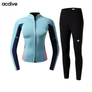 Acdive New Women 2mm Ultra Stretchy Neoprene OEM ODM Free Diving Snorkeling Thermal Two Pieces Wetsuit