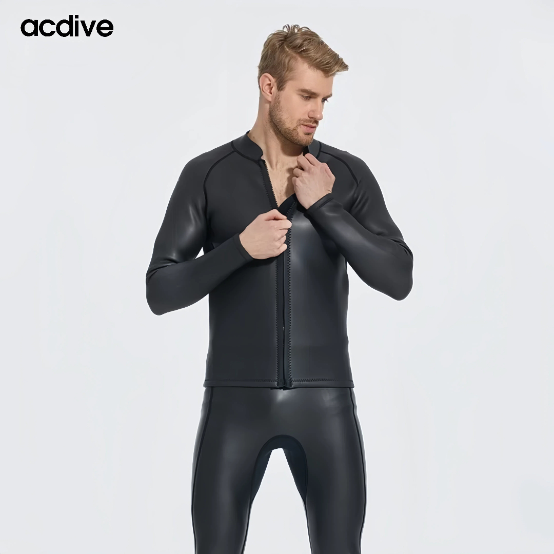 Acdive 2mm Super Stretchy Smooth Skin Neoprene Top Long Sleeve Free Diving Surfing Customized Adult Jacket - Image 3