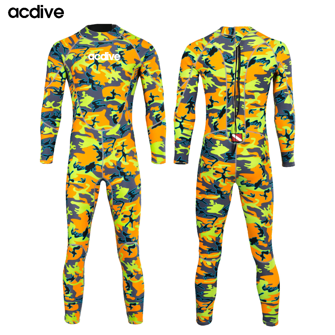 Acdive New Customized Sublimation Camo Printed Adult 3mm Neoprene Full Sleeve Surfing Scuba Diving Wetsuit - Image 2