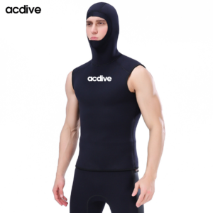Men Customized 3mm Stretchy Neoprene Scuba Diving Aqua Sports Thermal Sleeveless Hoodie Top