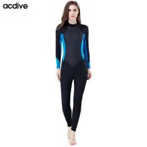 Women Full Sleeved 3mm Shark Skin Neoprene Free Diving Surfing Snorkeling Thermal Aqua Wetsuit