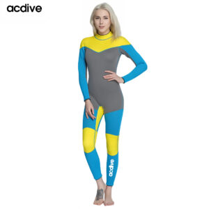 Women 3mm Customized Colors Printings Stretchy Neoprene Full Sleeve One Piece Surfing Snorkeling Diving Wetsuit