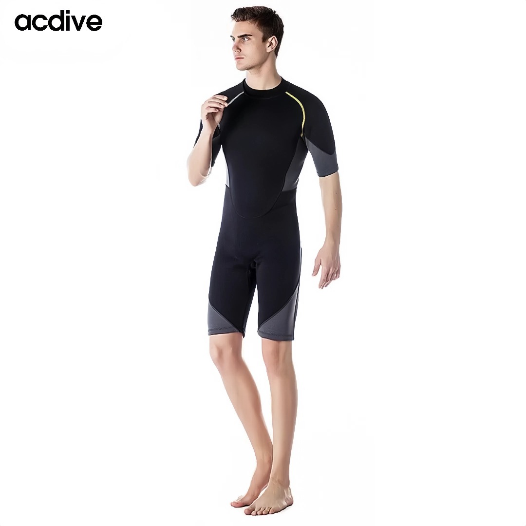 Acdive Short Sleeve 2mm Neoprene Suits Men Surfing Diving Snorkeling Jet Skiing Wetsuit - Image 3