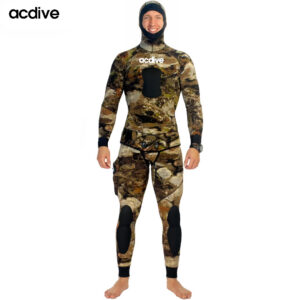 Hooded 5mm Stretchy Neoprene 2. PCS Customized Camo Pattern Spearfishing Adult Scuba Diving Wetsuit