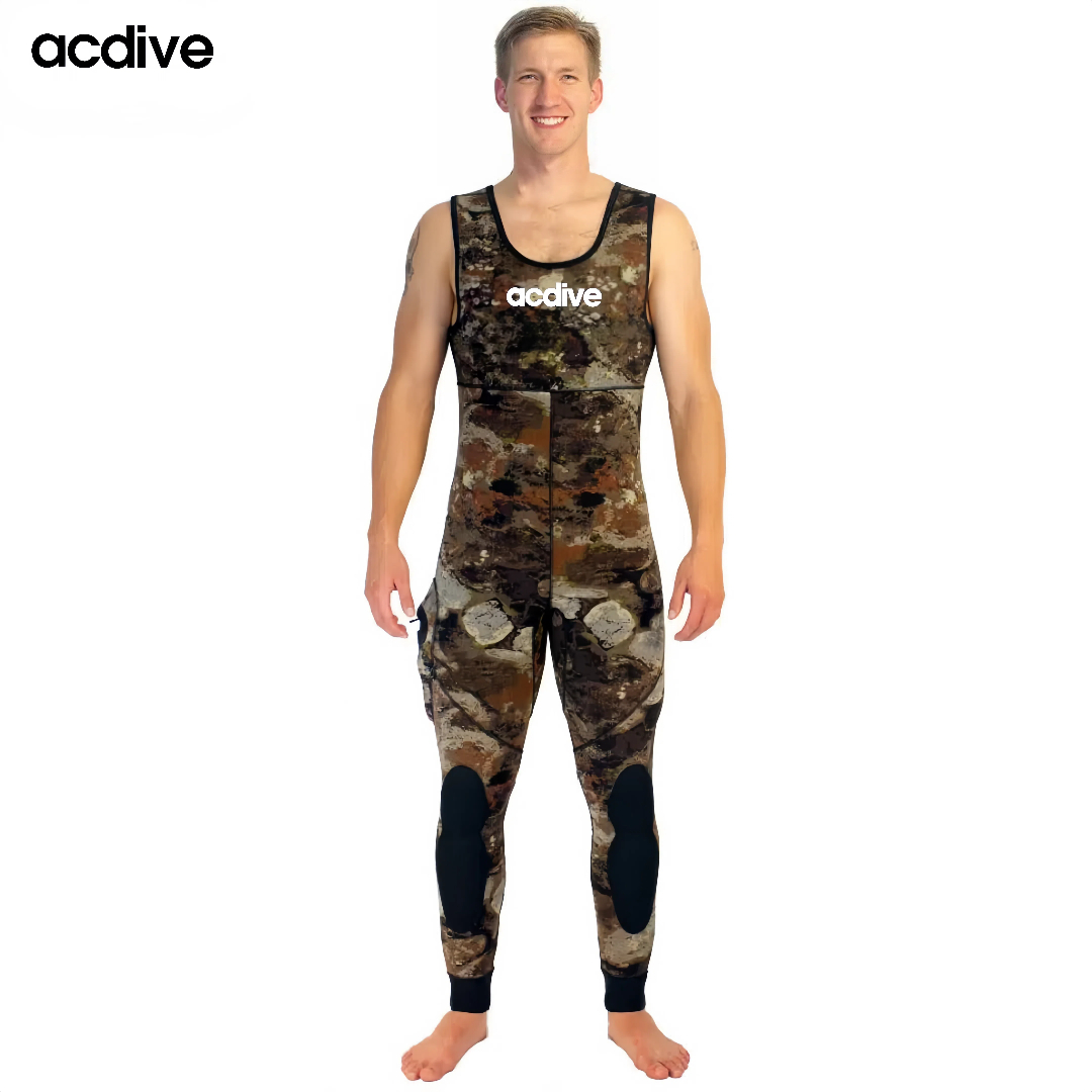 Hooded 5mm Stretchy Neoprene 2. PCS Customized Camo Pattern Spearfishing Adult Scuba Diving Wetsuit - Image 3