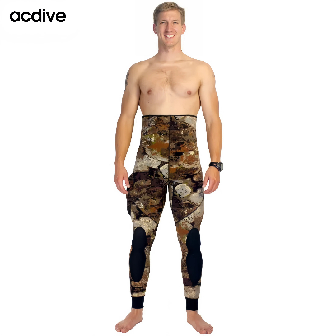 Hooded 5mm Stretchy Neoprene 2. PCS Customized Camo Pattern Spearfishing Adult Scuba Diving Wetsuit - Image 4