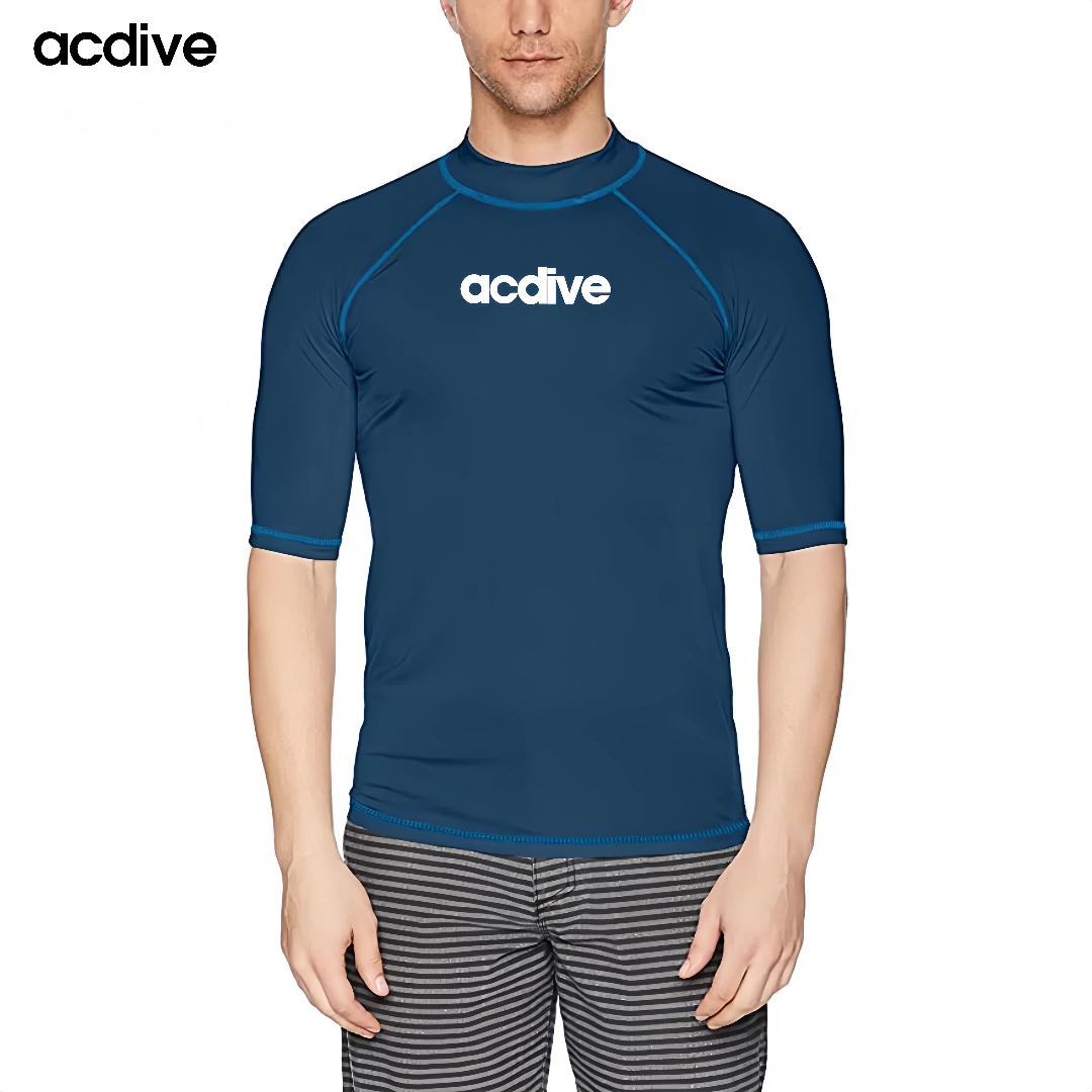 High Quality Men Classic UV Protective Upf 50+ Ice Silk Skins Short Sleeve Surfing Swimming OEM ODM Rash Guard - Image 4