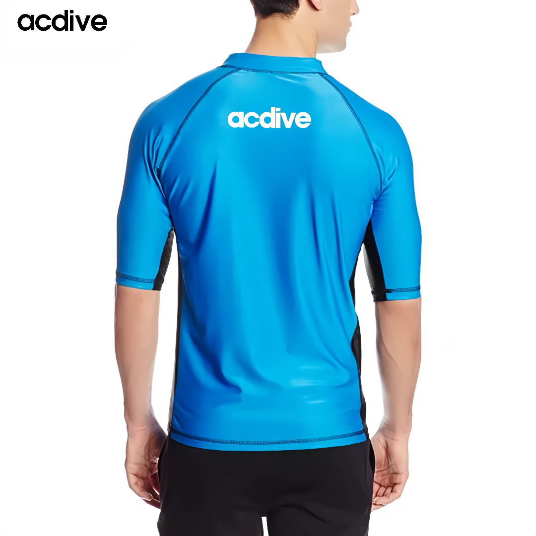 New Trendy Tailoring Design Colors Men Short Sleeve Surfing Snorkeling Swimming Upf 50+ Water Sports Rash Guard - Image 2