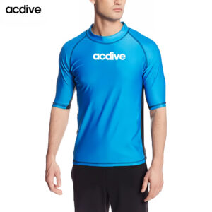 New Trendy Tailoring Design Colors Men Short Sleeve Surfing Snorkeling Swimming Upf 50+ Water Sports Rash Guard