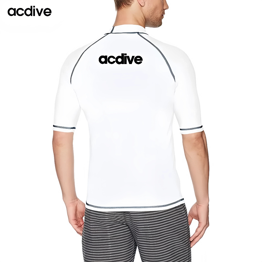 High Quality Men Classic UV Protective Upf 50+ Ice Silk Skins Short Sleeve Surfing Swimming OEM ODM Rash Guard - Image 2