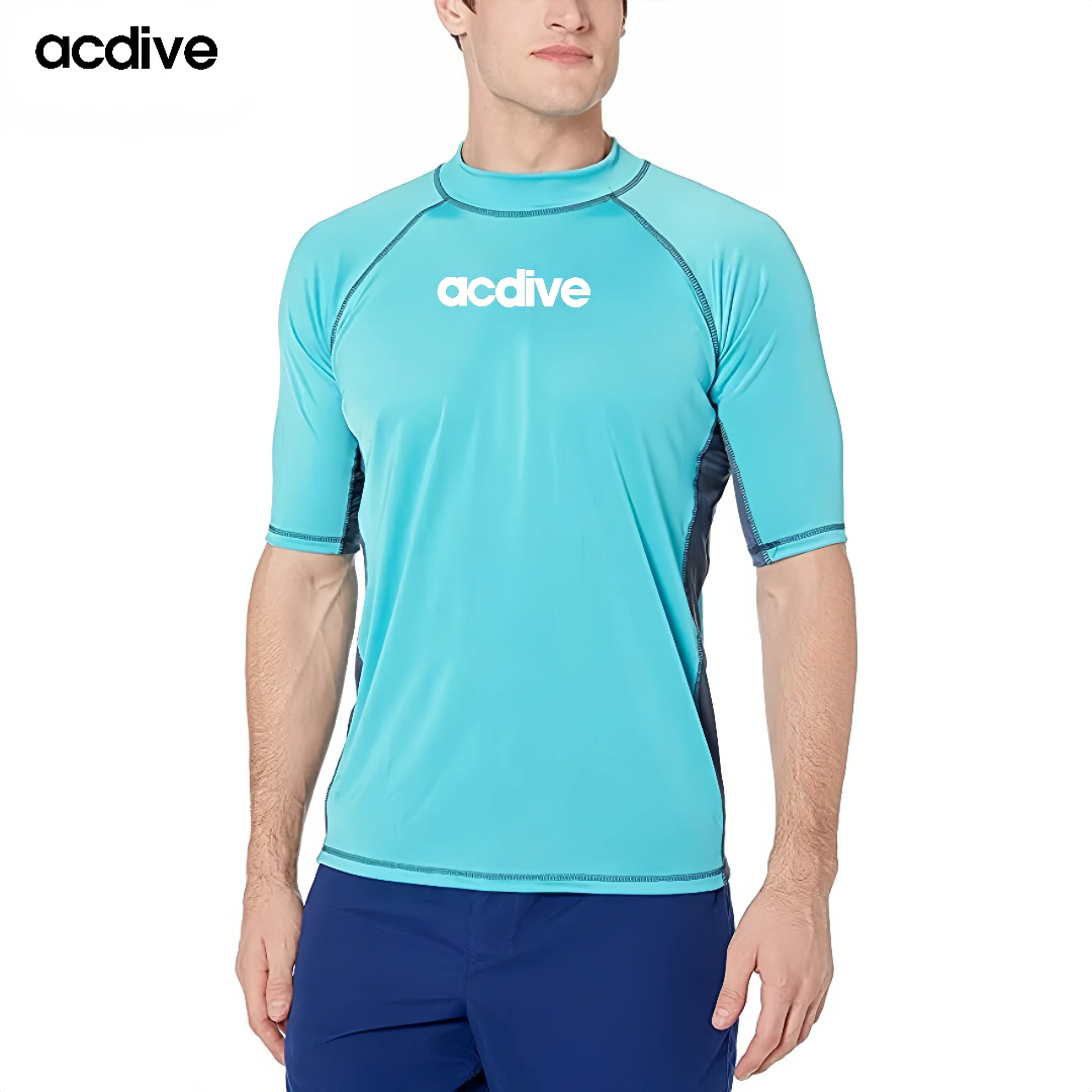 New Trendy Tailoring Design Colors Men Short Sleeve Surfing Snorkeling Swimming Upf 50+ Water Sports Rash Guard - Image 4