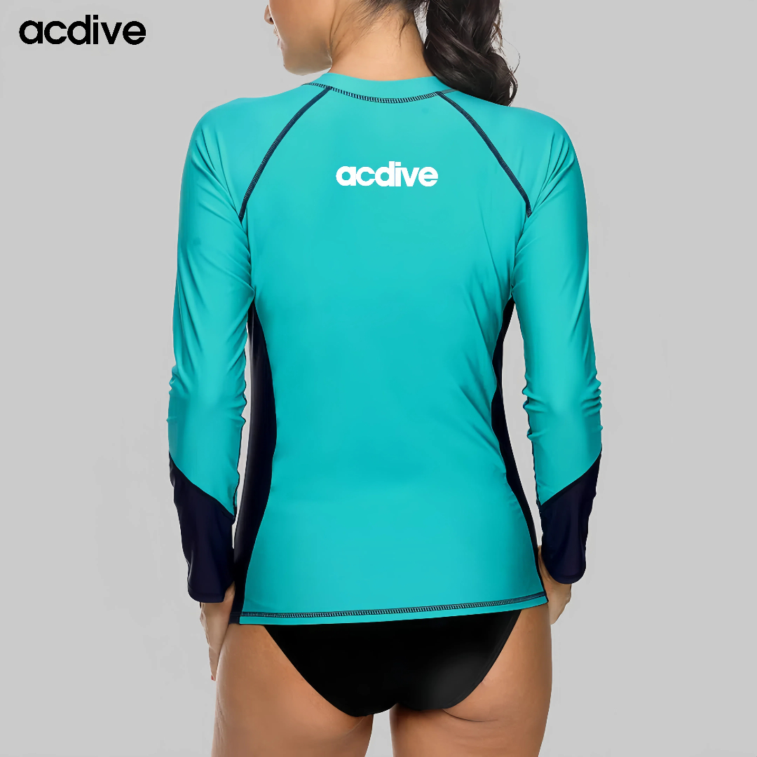 Acdive New Front Zipper Body Shaping Upf 50+ Long Sleeved Surfing Snorkeling Swimming Women Rash Guard - Image 4