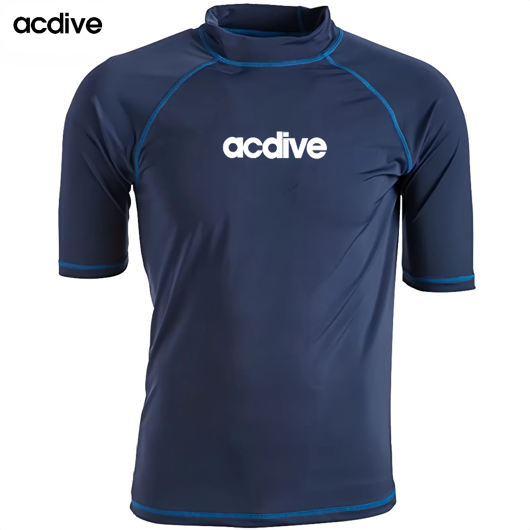 Acdive High Quality Anti-UV Spandex Fabric Half Sleeve Adult OEM ODM Pattern Aqua Sports Outdoor Rash Guard