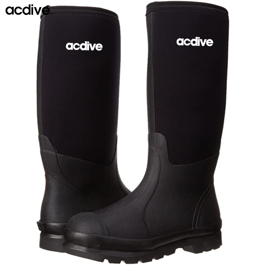 Acdive 5mm Neoprene Men Hard Rubber Hunting Vulcanized High Level Rain Insulated Fishing Thermal Work Boots - Image 3