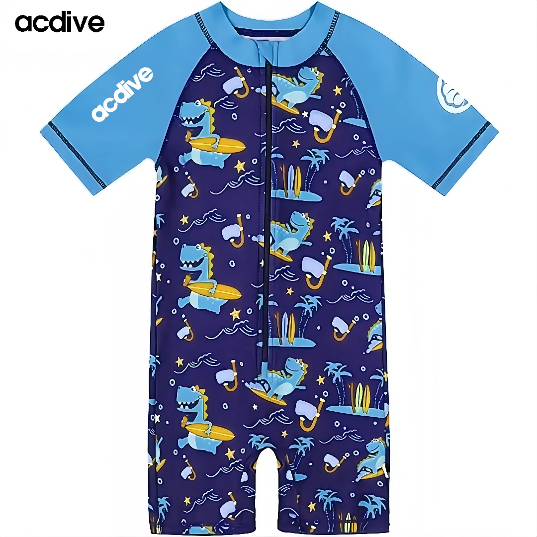 Acdive Sun UV Protective Upf 50+ Swim Training Floating One Piece Customized Kids Baby Children Swimsuit - Image 4