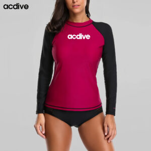 Brand OEM ODM UPF 50+ Spandex Nylon Body Shaping Women Surfing Swimming Snorkeling Aqua Rash Guard