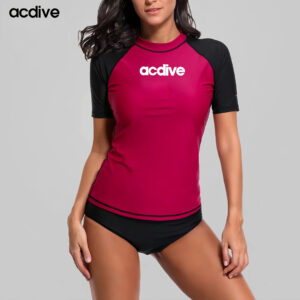 Women Half Sleeve Brand OEM ODM Spandex Nylon Upf 50+ Protective Outdoor Walking Aqua Rash Guard