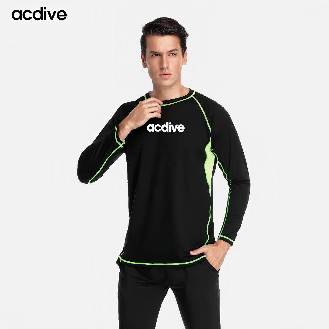 Acdive New Adult Long Sleeve OEM ODM Patterns UV Protective Surfing Snorkeling Sailing Water Skiing Rash Guard - Image 3