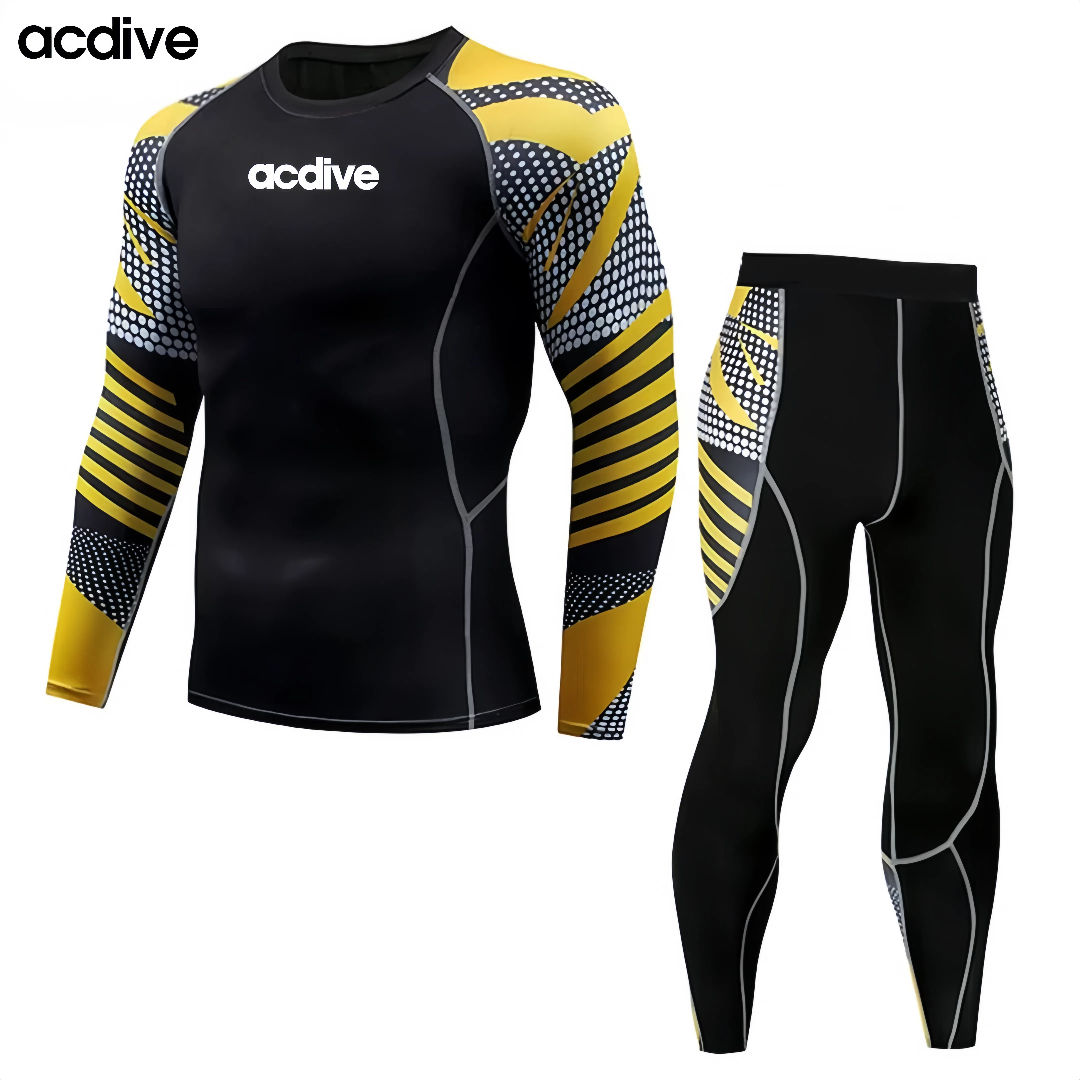 High Quality Adult Sublimation Two PCS MMA Fighting Training Gym Fitness Quick Dry Wicking Men Rash Guard - Image 2