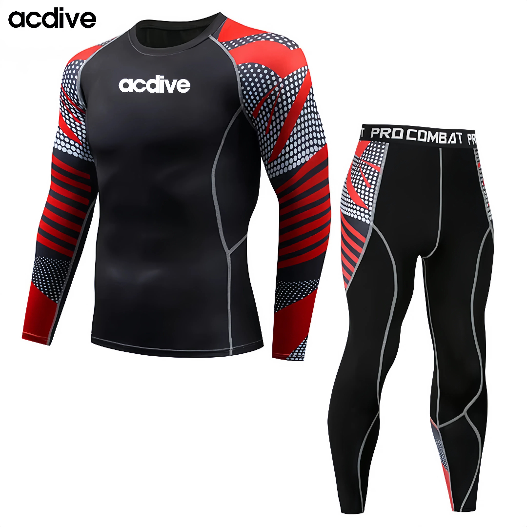 High Quality Adult Sublimation Two PCS MMA Fighting Training Gym Fitness Quick Dry Wicking Men Rash Guard - Image 3