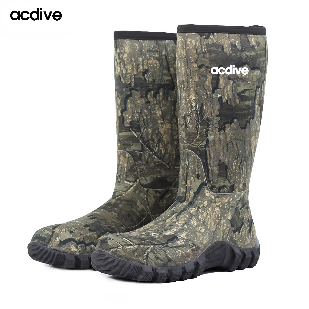 Professional Adult 5mm Neoprene High Top Hunting Fishing Climbing Waterproof Thermal Camo Snow Rain Rubber Boot - Image 2
