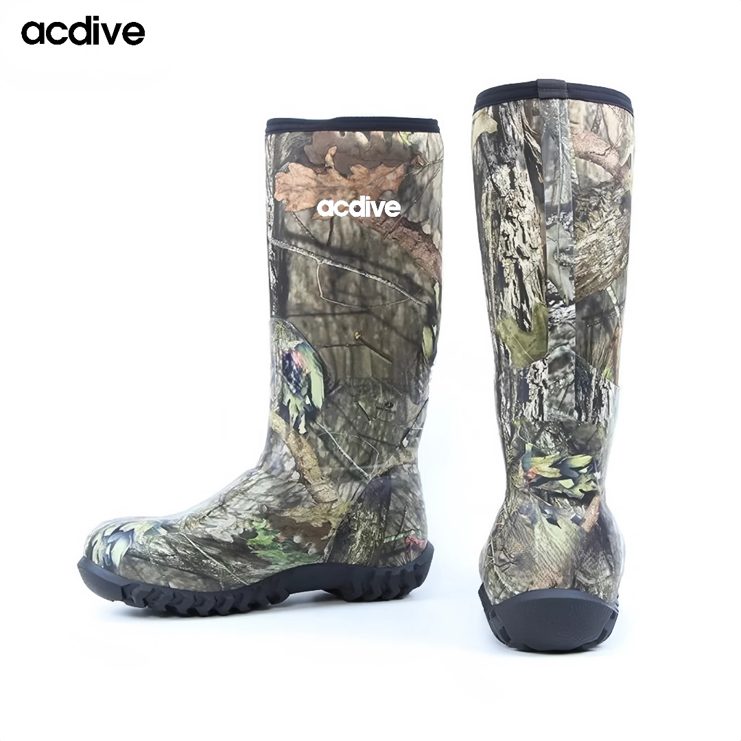 Professional Adult 5mm Neoprene High Top Hunting Fishing Climbing Waterproof Thermal Camo Snow Rain Rubber Boot - Image 4