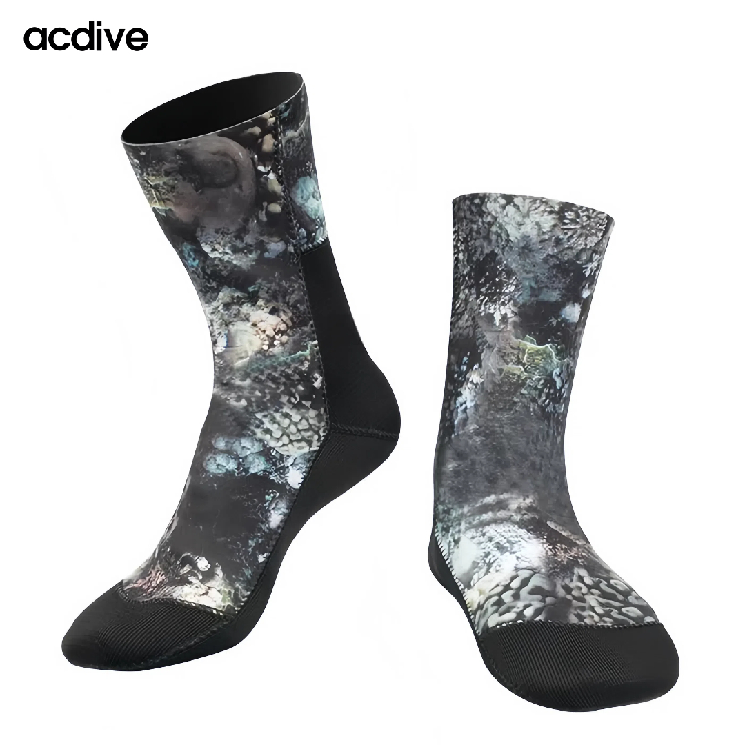 Super Stretchy Adult 5mm Camouflage Cr Open Cell Neoprene Surfing Scuba Diving Spearfishing Anti-Slip Socks - Image 2