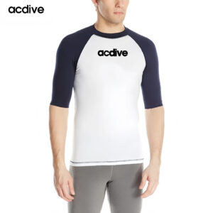 Classic Black White Splicing Customized Printings Sunscreen Upf 50+ Outdoor Sports Half Sleeve Adult Rash Guard