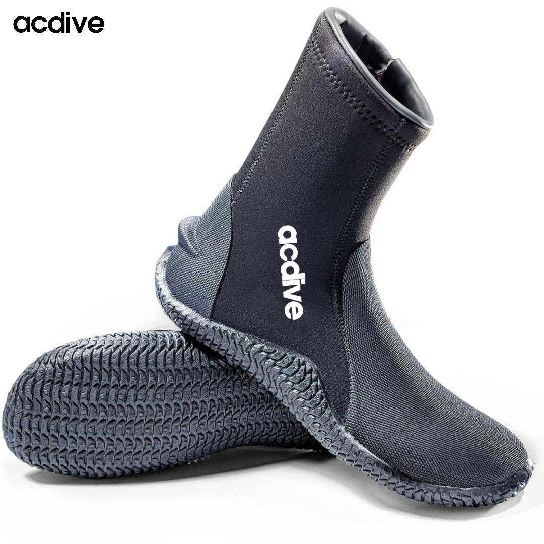 Acdive Customized Keep Warm Velvet Inside 5mm Neoprene High Top Scuba Diving Fishing Vulcanized Adult Boot