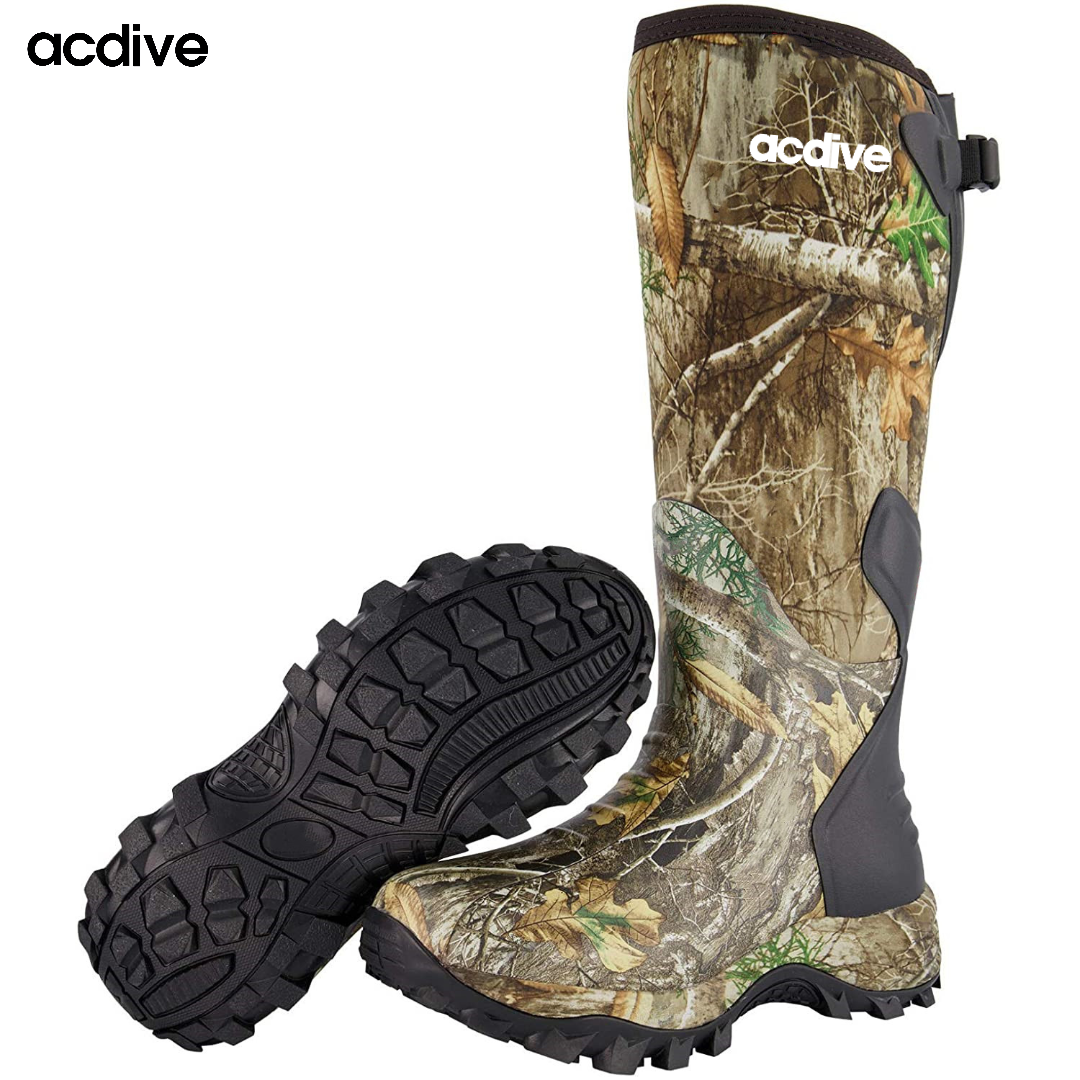 High Quality Insulated Waterproof Platform 5mm Neoprene Outdoor Camo Hunting High Top Vulcanized Boot