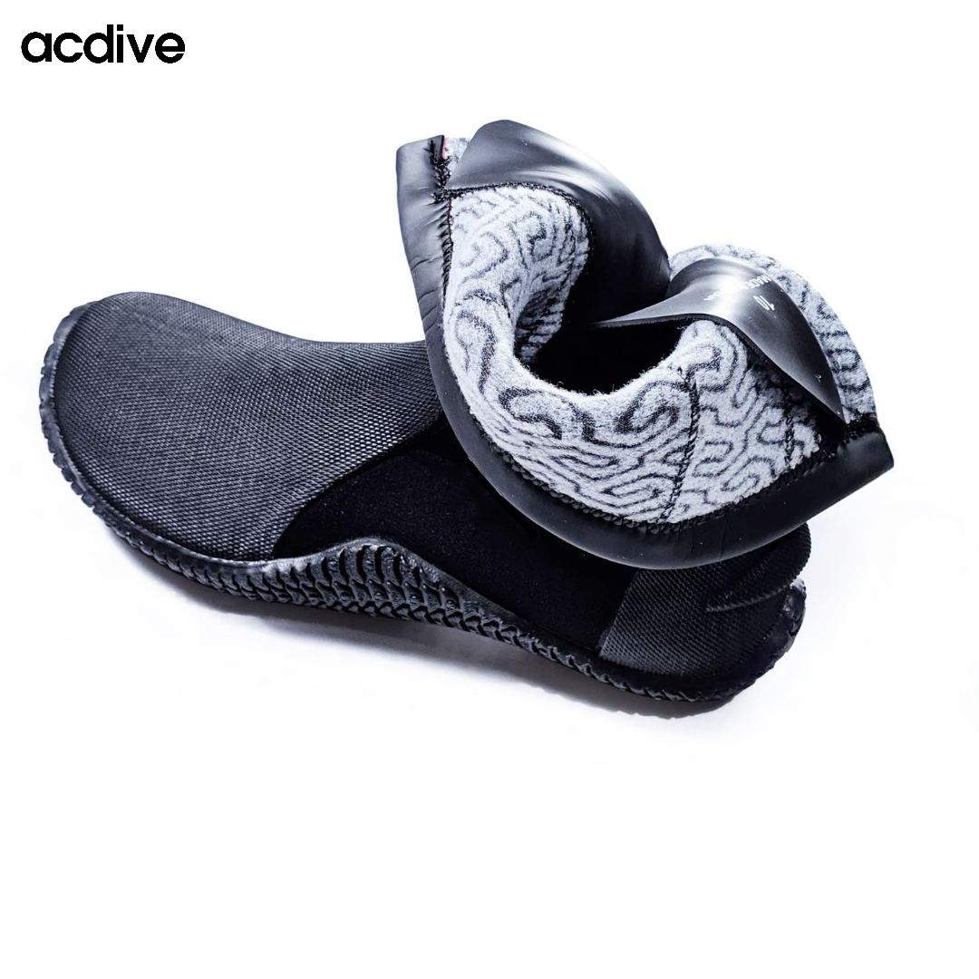 Acdive Customized Keep Warm Velvet Inside 5mm Neoprene High Top Scuba Diving Fishing Vulcanized Adult Boot - Image 3